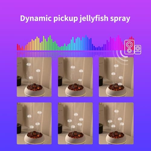 Dynamic Jellyfish Aroma Diffuser Equipped with 7-Color Gradient Ambient Light,Remote Control,Dynamic Sound Pickup and Multiple Mist Humidifier,250ml Capacity,for Home Bedroom Office - Thumbnail 3