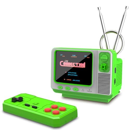 Mini TV Retro Game Console with 3.0" IPS Screen, Portable Vintage Gaming System with Wireless Controller, Built-in Classic Games, Support 2 Players & Save Function, 90s Nostalgia Gift for Kids Adults