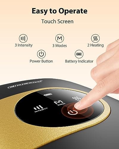 CINCOM Upgraded Hand Massager, Cordless Hand Massager with Heat and Compression for Arthritis, Carpal Tunnel and Stiff Joints, Fathers Mothers Day Gifts (Black & Yellow) - Thumbnail 4