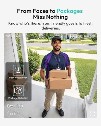 BOTSLAB Solar Powered Doorbell Camera Wireless, No Subscription Required, 2K Video Doorbell with Head-to-Toe View, Package Detection, Human Detection, 2-Way Audio, Easy Installation, 2.4GHz WiFi Only - Thumbnail 5