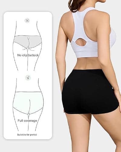 Nexgenz Cotton Boyshort Underwear for Women Cotton Boxer Briefs for Women Underwear Shorts 4 Pack Black Small 2" Inseam - Thumbnail 3
