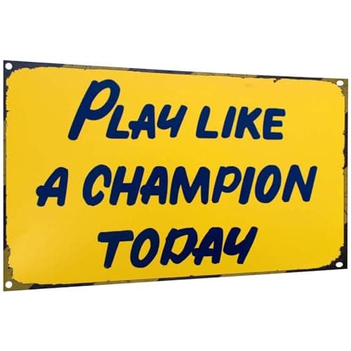 Carastora Vintage Metal Tin Sign Funny Sarcastic Party Wall Art Decor Signs Play Like A Champion Today Tin Metal Tin Sign Tin Plate Sign Wall Art Decor Tin Sign For Bar Restaurant Cafe Man Cave Pub - Image 1