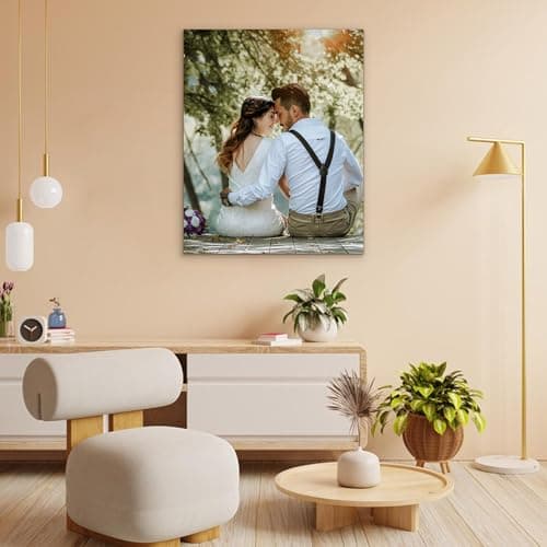 WEGA Custom Canvas Prints with Your Photos (11X14 Framed) Upload Your Image/Photo Customized Personalized Photo Gifts to Canvas,Wall Art Canvas Print Christmas Gifts for Pets Family Baby Wedding - Thumbnail 2