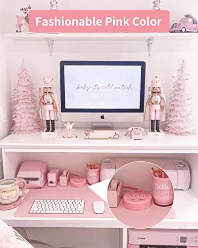 Pink Extension Cord 15ft, NTONPOWER Flat Plug Power Strip with Long Extension Cord, 3 Outlet 2 USB Desktop Charging Station Wall Mount for Home, Dorm Room, Office and Nightstand, ETL Listed - Thumbnail 2