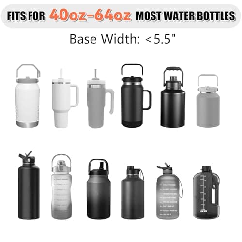 YIQUN Water Bottle Carrier Bag with Strap Insulated Water Bottle Carrier Sling Bag with Phone Pocket for Walking, Hiking, Cycling, Water Bottle Holder with Strap (Khaki, L (40oz-64oz)) - Thumbnail 4