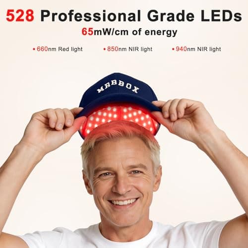 Red Light Therapy for Hair Growth,528 Total Light Emitters,Full-Scalp Coverage,Laser Hair Growth Cap,Blue - Thumbnail 3
