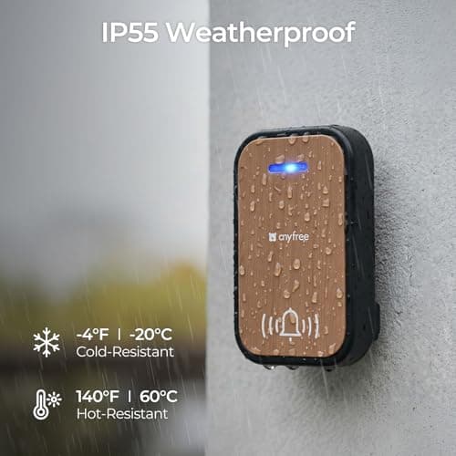 Wireless Doorbell 1000Ft Long Range, Easy installation, Waterproof, 63 Adjustable Chimes, Suitable for Infant Sleep and Elderly Assistance, 6 Lighting Colours Kind for Hearing-Impaired - Thumbnail 5