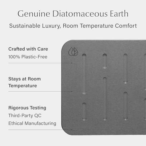 Dorai Home Bath Stone – Luxury Quick-Drying Stone Bath Mat, Non-Slip Surface, Rubberized Bottom Pad, Rain Slate - Thumbnail 4