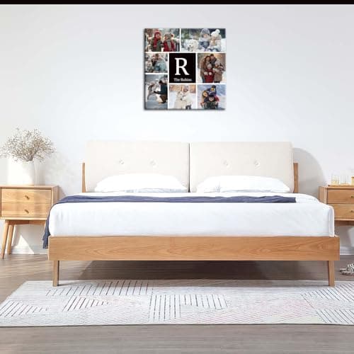 ZHIYYHAO Multi Photo Collage Custom Canvas Wall Art Framed Living Room Bedroom Study room Home Decor for Kids Family Lover Wedding (CF-6, 24.00L''X24.00W) - Thumbnail 3
