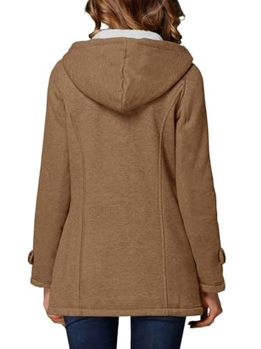 STOLKISS Women's Fleece Jacket Long Soft Insulated Shell Warm Winter Coat Long Soft Slim Warm Windbreaker Hood Plus Size Coat - Thumbnail 2