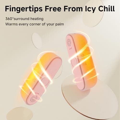 Hand Warmers Rechargeable 2 Pack, AI Electric Handwarmers, Portable Pocket Heater, Gifts for Christmas, Outdoor, Hunting, Golf, Camping Accessories (Pink) - Thumbnail 2