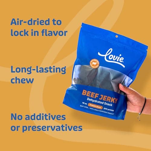 Lovie Beef Lung Dog Treats - Dehydrated Air Dried Soft Bites, Single Ingredient, Protein Rich, 16 oz (Beef Jerky) - Thumbnail 3
