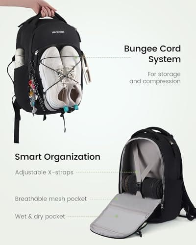 LOVEVOOK Everyday Laptop Backpack for Women & Men With Giant Tumbler Holder,15.6 Inch Classic Travel Work College Teacher Carry on Backpack Purse,Waterproof Computer laptop Bag Hiking Backpack,Black - Thumbnail 3