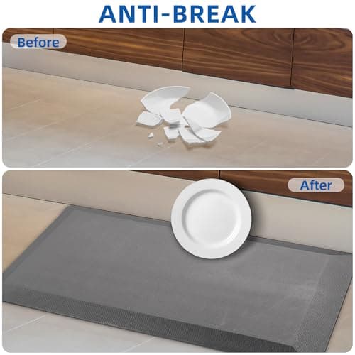 Anti Fatigue Kitchen Mats for Floor, Grey 9/10 Extra Thick Cushioned Standing Desk Mat, Comfort Memory Foam Ergonomic Kitchen Rugs and Mats Non-Slip Waterproof for Office, Kitchen, Sink, 20" x 32" - Thumbnail 6