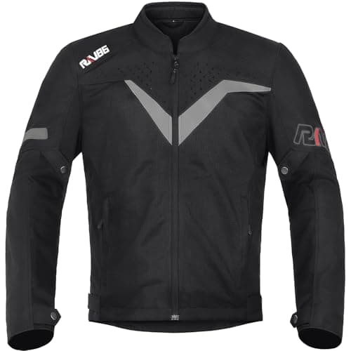 RKV86 Motorcycle Jacket for Men with CE Armored Mesh Riding Jacket Breathable Motorbike Jacket Hi-viz Adventure Motorcycle Jacket (Black L) - Image 1