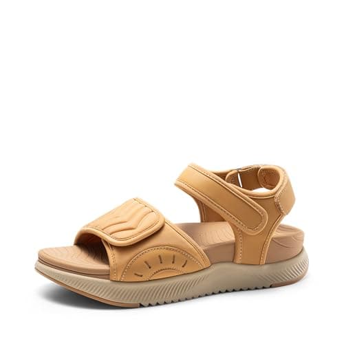 DREAM PAIRS Womens Hiking Sandals Arch Support Platform Orthopedic Sandals Comfortable Open Toe Walking Summer Shoes Lightweight Outdoor Athletic Sport Water Sandals,Size 11,Brown,DWUMST2507 - Image 1