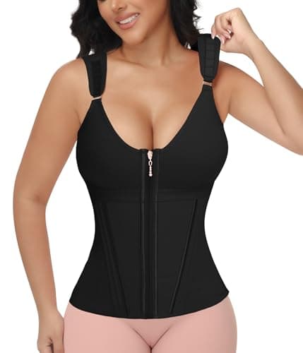 POP CLOSETS Fajas Colombianas Moldeadoras Waist Trainer for Women with Bra Tummy Control Corset Shapewear Black 2XS - Image 1