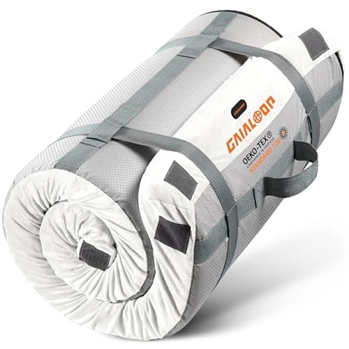 Floor GAIALOOP Memory Foam Car Camping Bed Glamping Roll Up Futon Mattress, Japanese Floor Sleeping Mat Camp Cot Mattress Pad Travel Guest Side Sleepers [Single: 75 * 30 * 3''] - Image 1