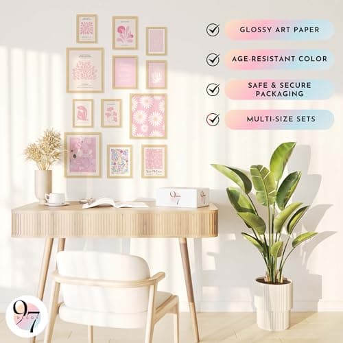 97 Decor Pink Wall Decor Aesthetic Pictures - Matisse Wall Art Pink Posters for Room Aesthetic, Abstract Danish Pastel Prins, Light Pink Dorm Wall Decor for College Girls Bedroom (8x10 Unframed) - Thumbnail 5