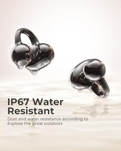 Sanag S6SUltar Open Ear Headphones Bluetooth 6.0, Clip On Earbuds 42H Playtime, IPX7 Waterproof Wireless Earphones with App, Lightweight for Running Gym Sports Cyclin (Black) - Thumbnail 3