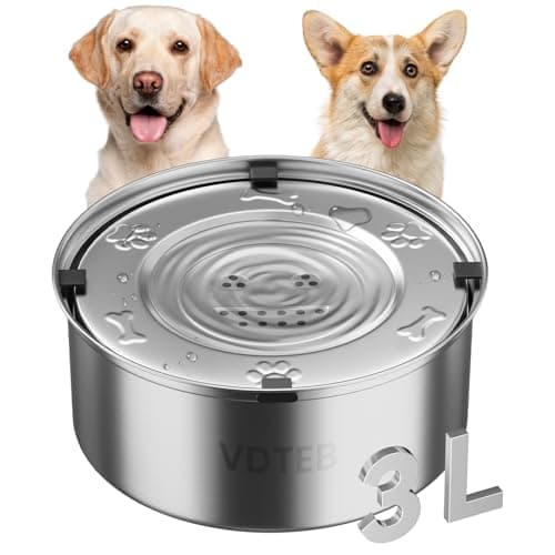 VDTEB Dog Water Bowl No Spill,3L/101oz Stainless Steel Water Bowl for Dogs, Spill Proof Slow Drinking Dog Water Feeder with Anti-Slip for Medium to Large Messy Drinkers - Image 1
