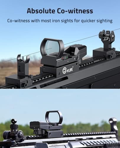 CVLIFE FoxSpook Motion Awake Multi Reticle Green & Red Dot Sight, Reflex Sight for Picatinny, Absolute Co-Witness Red Dot Optics Scope with 31×21mm Large Window - Thumbnail 4
