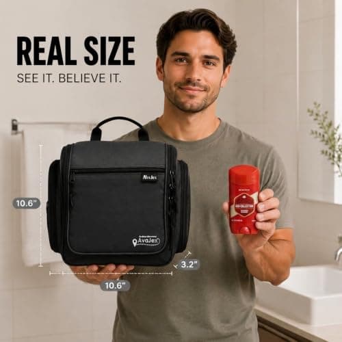 Travel Toiletry Bag for Men and Women - (10.6”x10.6”x3.2”) Large Hanging Toiletry Organizer - Waterproof Hygiene Bag with Metal XXL Swivel Hook, with Sturdy Zippers and 19 Compartments for Toiletries - Thumbnail 5