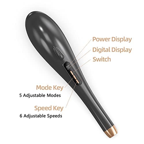 Asopal Back Massager for Pain Relief, Portable Cordless Massager with Type-C Charging, Deep Tissue Back Massage Machine, Hand Held Massage Tool, Body Relaxation Handheld, Rechargeable - Thumbnail 2