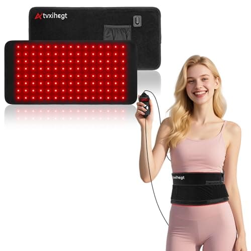 Red Light Therapy for Body, 3 in 1 LED Bead 660nm 850nm 16" Infrared Red Light Therapy Belt Wrap Pad for Back Shoulder Waist Stomach Knee Muscle