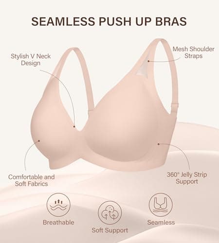 DEANGELMON Wireless Bras for Women Supportive Mesh Straps Bra Seamless Full Coverage No Underwire Comfort Everyday Bras(Pink,M) - Thumbnail 3
