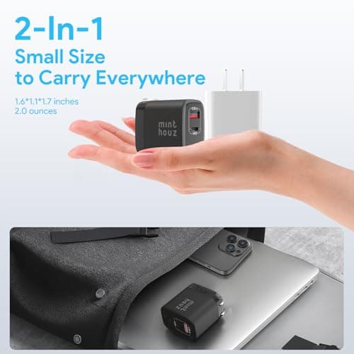 Minthouz 35W USB C Fast Charging Charger, Dual-Port GaN Nano Charger with Foldable Plug for iPhone 17/16/15 Series, iPad, Galaxy S24 Ultra and More Series - Thumbnail 5