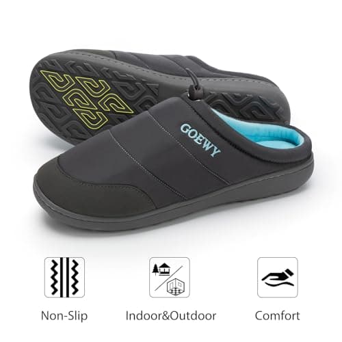 GOEWY Two-Tone Mens Slippers,Indoor and Outdoor House Shoes with Memory Foam,Anti-Slip Bedroom Slippers as Gifts for Mens Him Dad Husband boyfriend - Thumbnail 4
