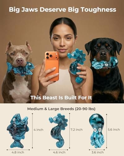 ChienBox Dog Toys for Aggressive Chewers: 3 Pack Tough Chew Toys for Medium Large Dogs, Bacon Flavored Indestructible Dog Toy, Heavy Duty Nylon Chew Bone Dog Toys to Keep Them Busy 20-90 lbs - Thumbnail 5