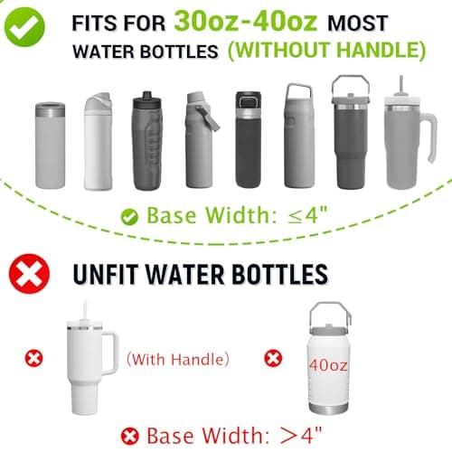 YIQUN Water Bottle Holder with Strap, Water Bottle Carrier Bag with Phone Pocket 32oz 40oz Insulated Water Bottle Holder for Walking, Hiking - Thumbnail 4