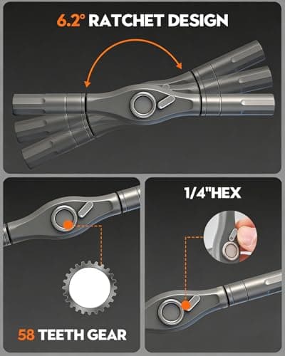 Saker 42-in-1 Magnetic Screwdriver Kit with T Handle Multi-Bit Ratchet Screwdriver Set Gifts for Father, Dad, Home, Computer, Bicycle, Furniture, DIY Dark Grey - Thumbnail 3