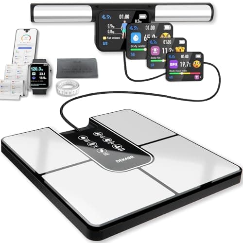 DEKABR Smart Scale for Body Weight, 8 Electrode Digital Bathroom Scale for Body Fat BMI Muscle Mass, 57 Body Composition with Voice Prompt, TFT LCD on Retractable Handle for Home & Gym - Image 1