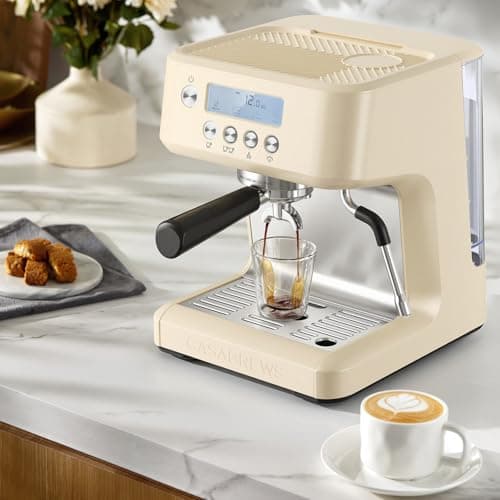 CASABREWS Ultra Espresso Machine with LCD Display, 20 Bar Espresso Maker with Powerful Milk Frother, Customizable Brewing Temperature, Barista-Level Latte and Cappuccino Machine for Home, Creamy - Thumbnail 2