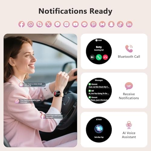 Blackview Smart Watch for Women(Make/Answer Calls), 1.43''AMOLED Touchscreen Fitness Tracker with 100+ Sports Modes, Heart Rate/SpO2/Sleep Monitor/2 Straps, Smartwatch for iPhone & Android - Thumbnail 3