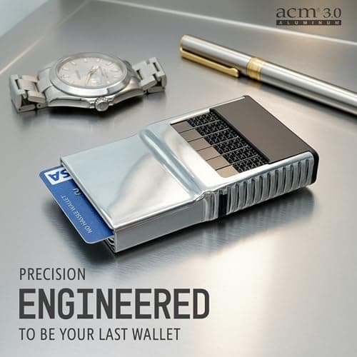 ACM 3.0 Solid Aluminum RFID Blocking Wallet - Premium Metal Wallet with Exact Card Selection, Scratch Free Card Storage, Removable Cash Clip (Trophy Polished) - Thumbnail 3