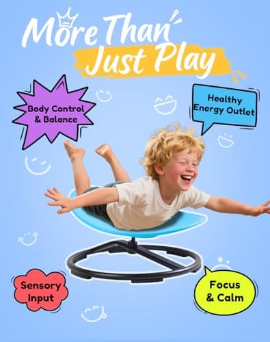 Spinning Chair for Autistic Kids – Round Sensory Spinning Toy, Bowl Spin Chair for Kids Autism, Sensory Swivel Seat for Balance, Coordination, Focus & ADHD Support, Autism Sensory Products (Blue) - Thumbnail 4