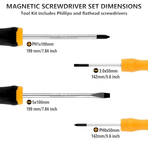 5-Piece Tool Kit 6.65” Needle Nose Pliers + Magnetic Screwdrivers (Phillips/Flathead) – CR-V Steel, Non-Slip Grip for Home Repair, DIY, Electrical Work - Thumbnail 3