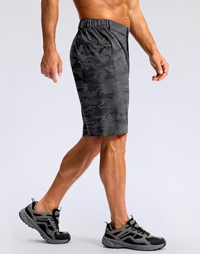 G Gradual Men's Casual Shorts 9" Lightweight Hiking Golf Zipper Pockets Stretch Quick-Dry Breathable Shorts for Travel Work Summer Black Camo - Thumbnail 2