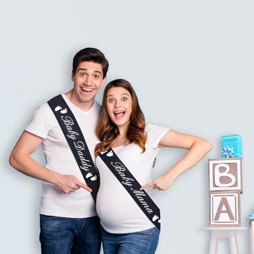 Baby Daddy Funny Baby Shower Sash For Daddy To Be, (Black w/White Lettering) Baby Shower Party Decorations Gifts Supplies Dad To Be Baby Gender Reveal Ideas New Father Favors - Thumbnail 2