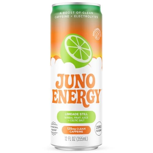 JUNO ENERGY Limeade Still Energy Drink - Sugar Free, 125mg Organic Caffeine from Green Coffee Beans, Hydrating with Stevia, Organic Lime Juice - Vegan, Gluten Free, 12 Pack - Thumbnail 4
