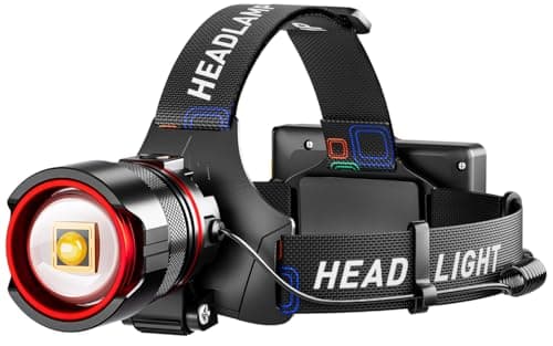 YUSEUB Rechargeable Headlamp 99000 High Lumens, Super Bright LED Head Lamp with Motion Sensor, 12 Modes, IPX7 Waterproof, 125° Adjustable, Zoomable Headlight for Adults, Camping, Cycling, Running - Image 1