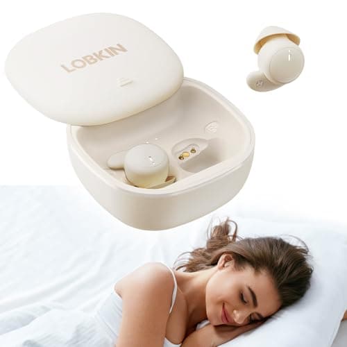 LOBKIN Sleep Earbuds,Wireless Bluetooth 6.0Noise Blocking Sleeping Headphones,Sleep Earphones for Side Sleepers in Ear Soft Mini Invisible Buds Comfort Fit for Sleeping Working