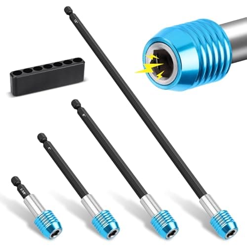 Lytool 4PCS Impact Drill Bit Extension Set, 1/4" Hex Shank Magnetic Bit Holder with Quick Release, Screwdriver Extender for Impact Driver & Tight Spaces，2-3/8", 4", 6", 12"