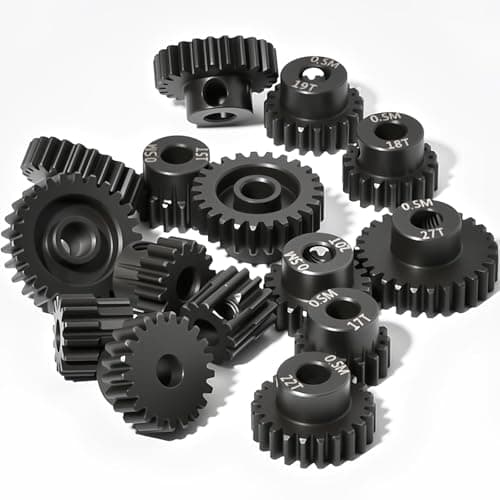 0.5M Pinion Gear 25T Hardened Steel 3.175mm Bore with 2.3mm Adapter, Precision Motor Gear for ARRMA 1/14 Typhon 1/16 Mojave 1/18 Granite, Losi 1/12, 0.5Mod Gear 13T-27T for HOBBYWING Motors - Thumbnail 6