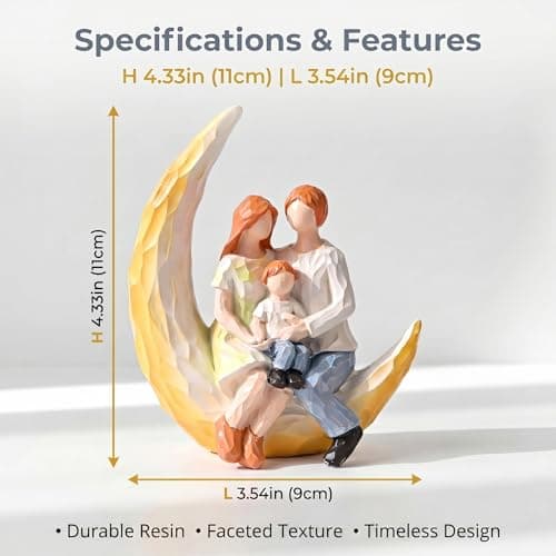 Birthday Gift for Mom, Moon Family Figurine, Mom Birthday Gifts Figurine - Thumbnail 4