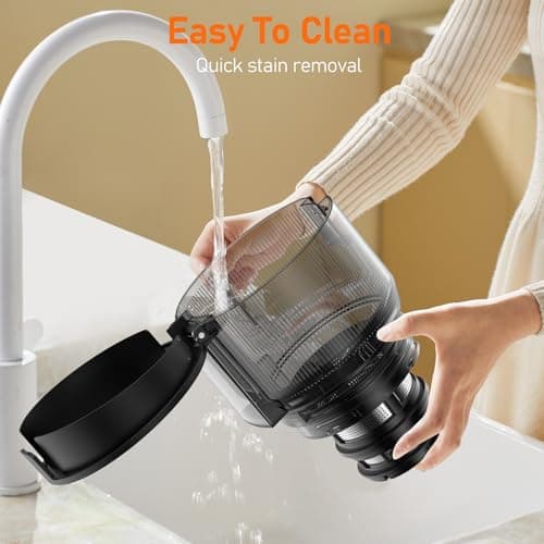 CFR606-1 Cold Press Juicer Machines,Touch Sensing Function,Double Filter Screen,5.3"Wide Feed Chute,350W Slow Masticating Juicer for Whole Vegetables & Fruits,Easy to Clean(White) - Thumbnail 6